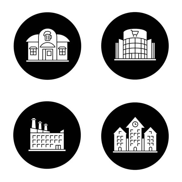 Binalar Icons set — Stok Vektör