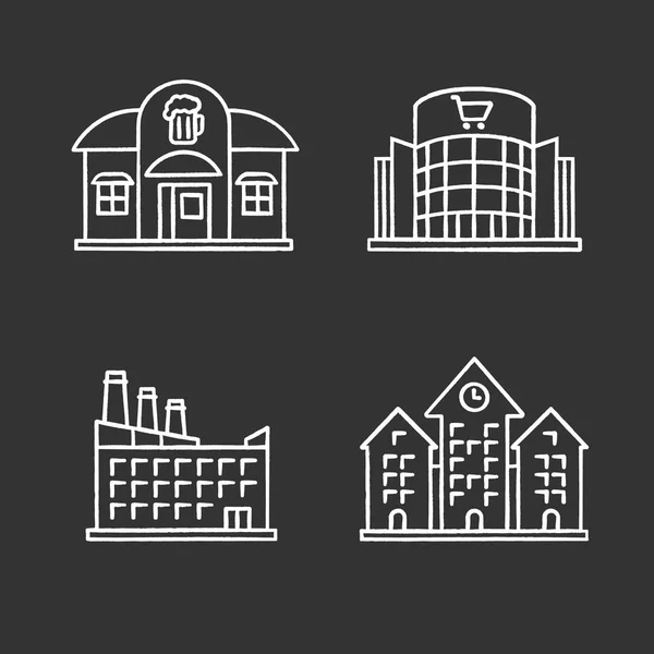 Binalar Icons set — Stok Vektör