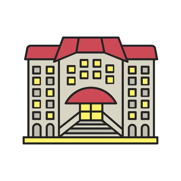 Icono de color hotel — Vector de stock