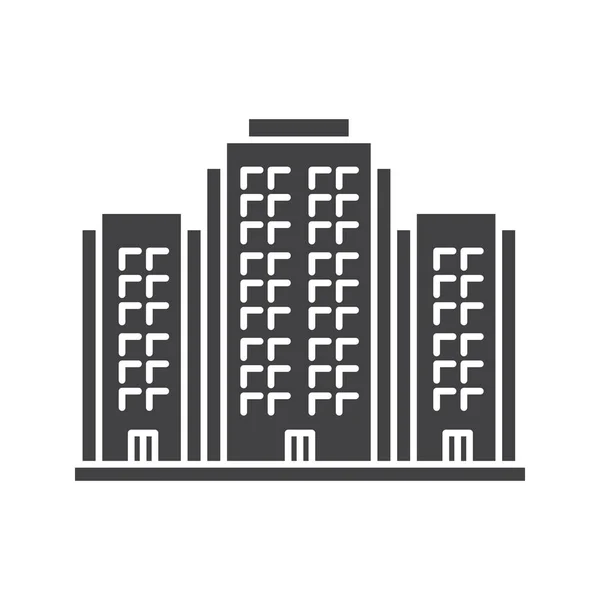 Budynek wielokondygnacyjny ikona — Wektor stockowy