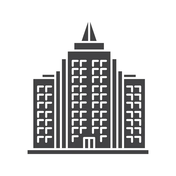 Budynek wielokondygnacyjny ikona — Wektor stockowy