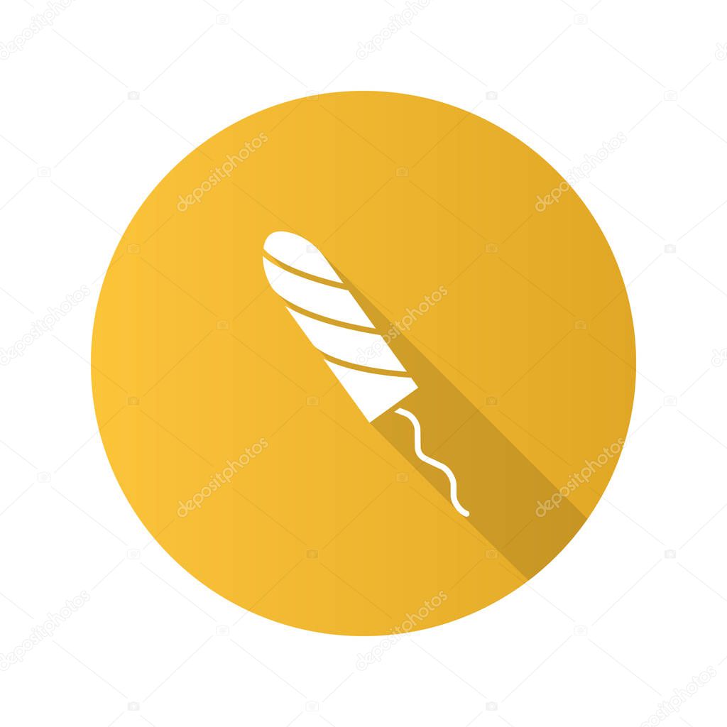 Sanitary tampon flat icon. Vector silhouette illustration