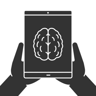 Tablet bilgisayar simgesi holding eller