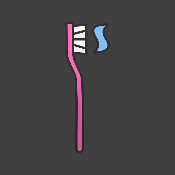 Зубная щетка с иконкой зубной пасты — стоковый вектор