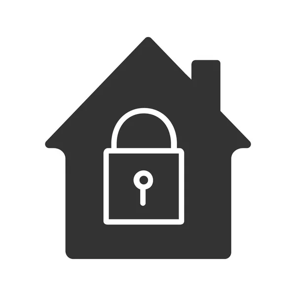 Icono de casa bloqueada — Vector de stock