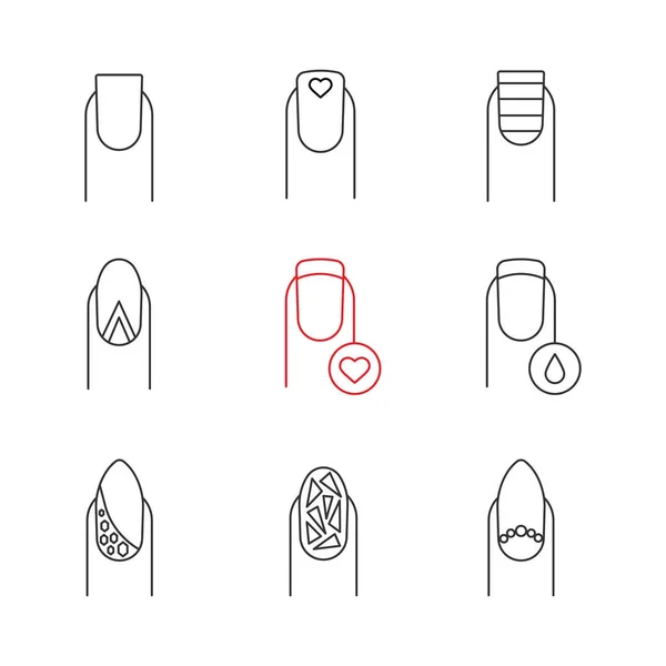 Manicure icons set — Stock Vector