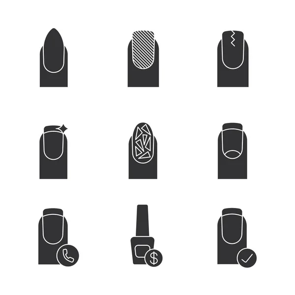 Manikür Icons set — Stok Vektör