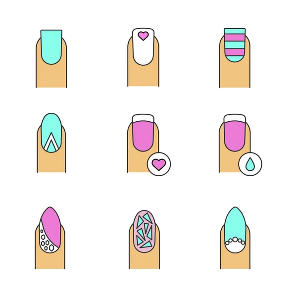 Manicure icons set — Stock Vector