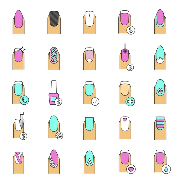 Zestaw ikon do manicure — Wektor stockowy