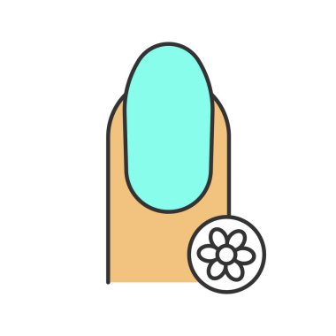 Çiçek simgesi olan klasik manikür