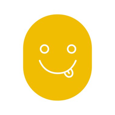 Açık gözlü simgeli lezzetli smiley