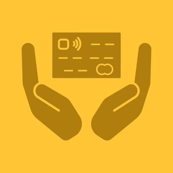 Open handpalmen met creditcard pictogram — Stockvector