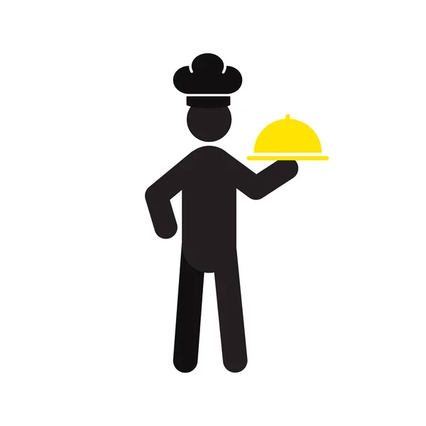 Chef avec icône de plat — Image vectorielle