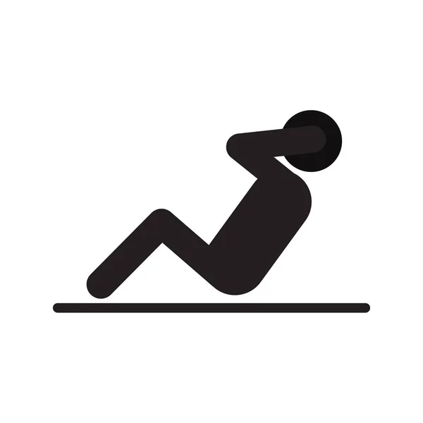 Man doing crunches icon — Stock Vector