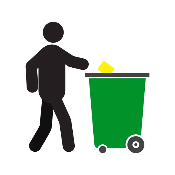 Hombre tirando basura icono — Vector de stock