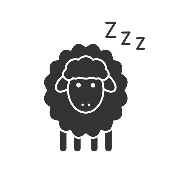 Moutons avec icône de symbole zzz — Image vectorielle