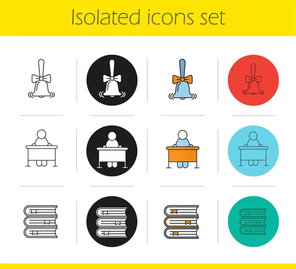 Conjunto de iconos escolares y educativos — Vector de stock