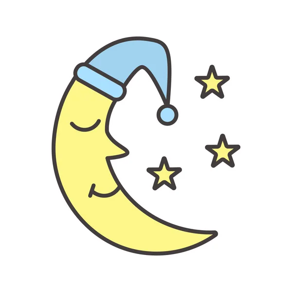 Měsíc s ikonou skleničku a hvězdy — Stockový vektor