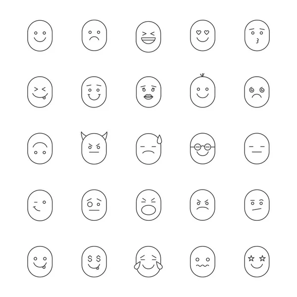 Set ikon Smileys - Stok Vektor
