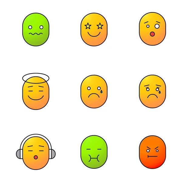Set ikon Smileys - Stok Vektor