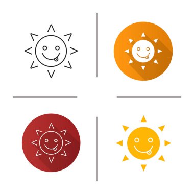 Nefis güneş gülümseme simgeler
