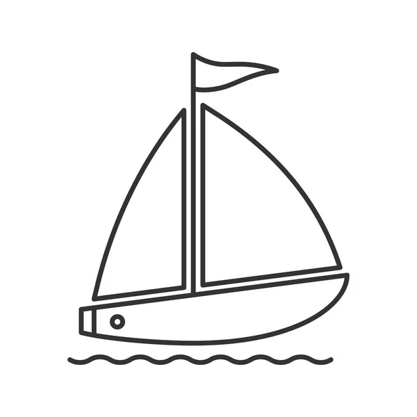 Segelbåt linjär ikonen — Stock vektor