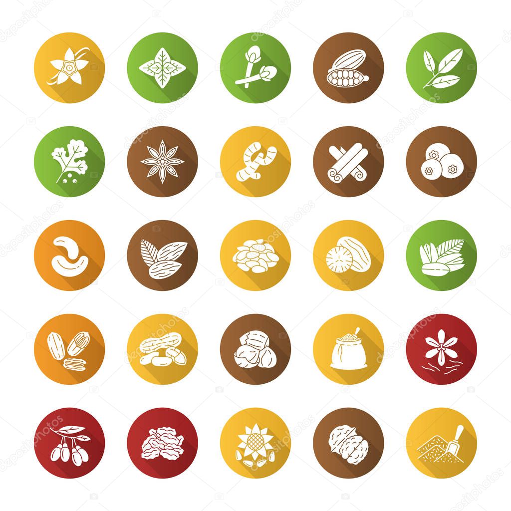 Spices icons set
