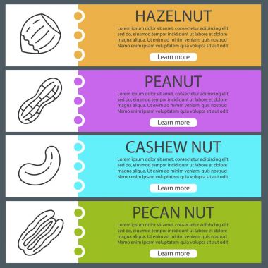 Fındık türleri glif Icons set