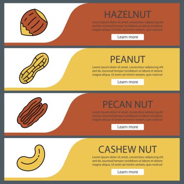 Fındık türleri glif Icons set