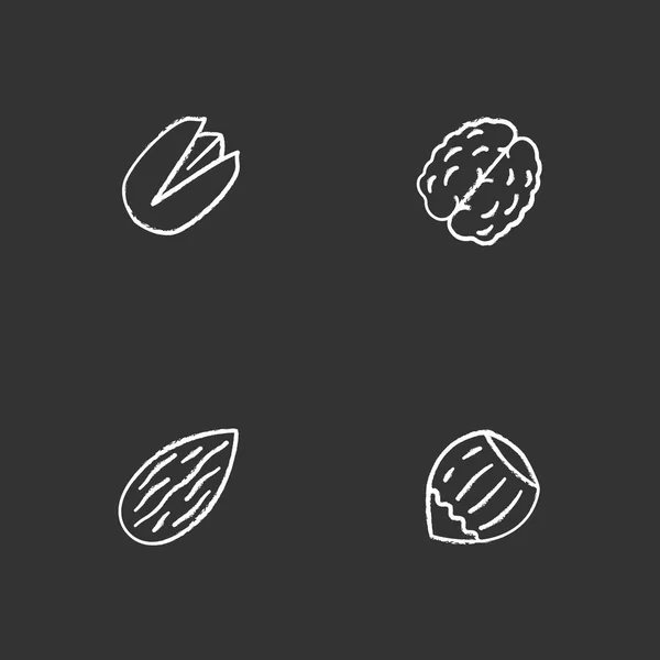 Nuts types glyph icons set — Stock Vector