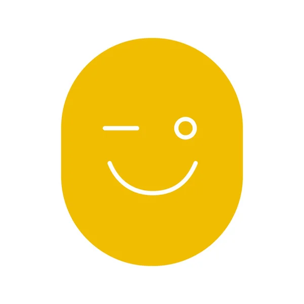 Emoticon glyph kleur pictogram — Stockvector