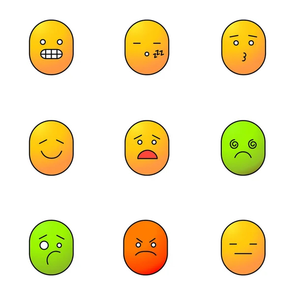 Emoticon glifă pictogramă de culoare — Vector de stoc