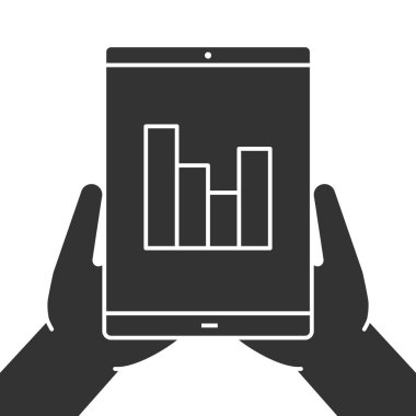 Tablet bilgisayar simgesi holding eller