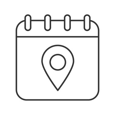 Takvim sayfası harita nokta simgesiyle