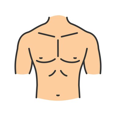 Kaslı erkek göğüs simgesi