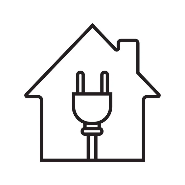 Maison avec icône de prise de fil — Image vectorielle