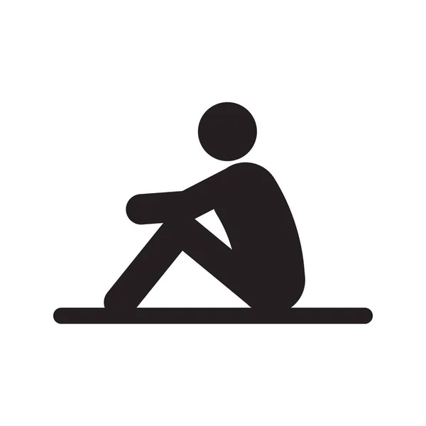 Man sitting on floor icon — Stock Vector