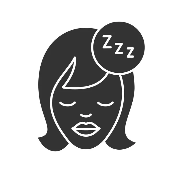 Mujer dormida icono — Archivo Imágenes Vectoriales