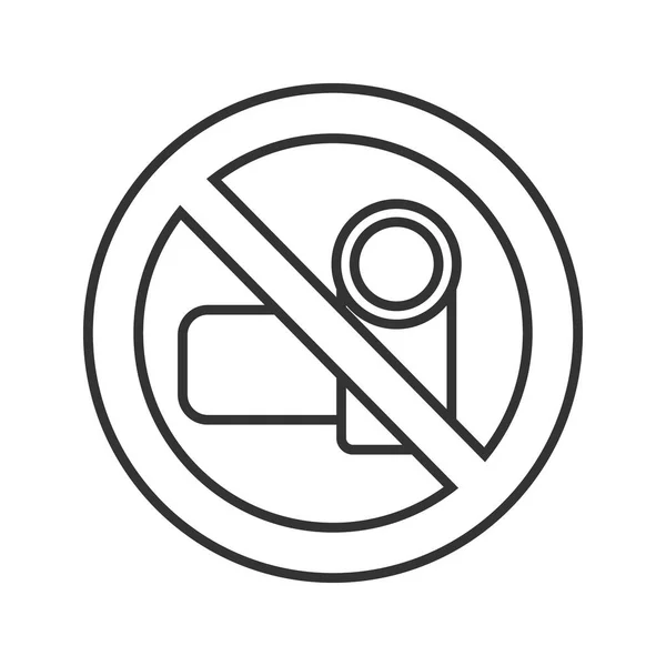 Запретный знак с иконкой видеокамеры — стоковый вектор