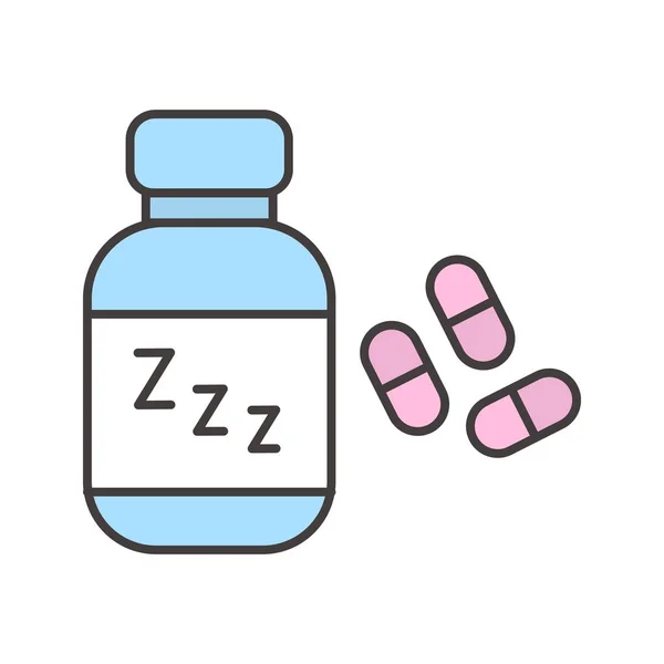 Ícone de pílulas para dormir — Vetor de Stock