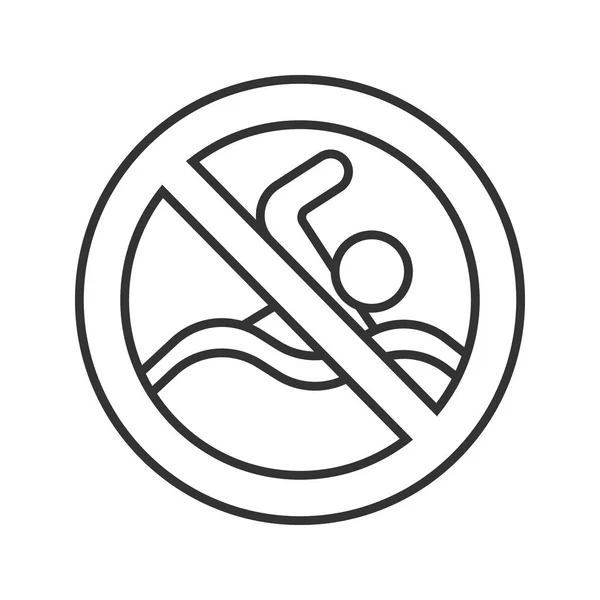 Segno proibito con icona uomo nuoto — Vettoriale Stock