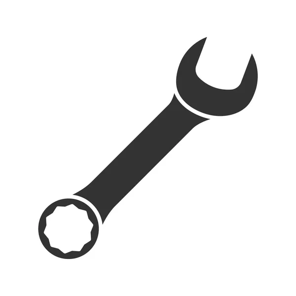 Wrench glyph icon — Stock Vector