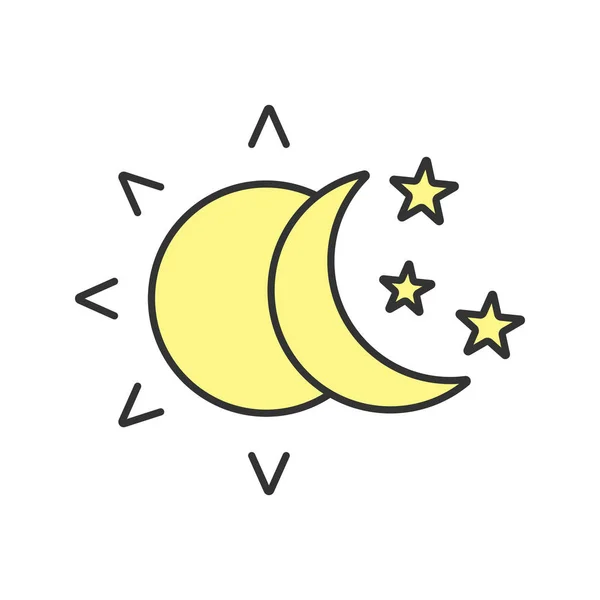 Sol y luna con el icono de estrellas — Vector de stock