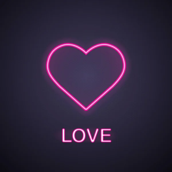 Heart neon light icon — Stock Vector