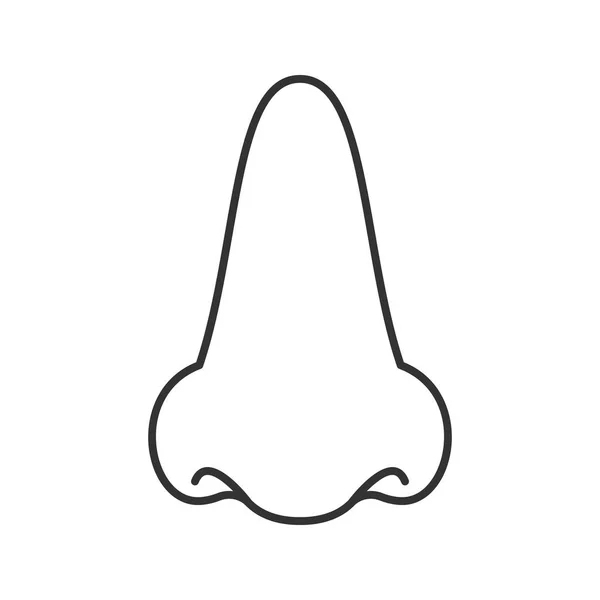 Icono lineal de nariz — Vector de stock