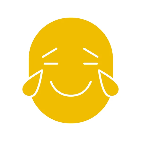 Smile with tears of joy icon — Stock Vector