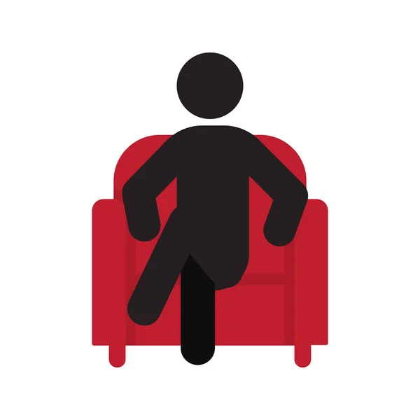 Man sitting in armchair icon — Stock Vector