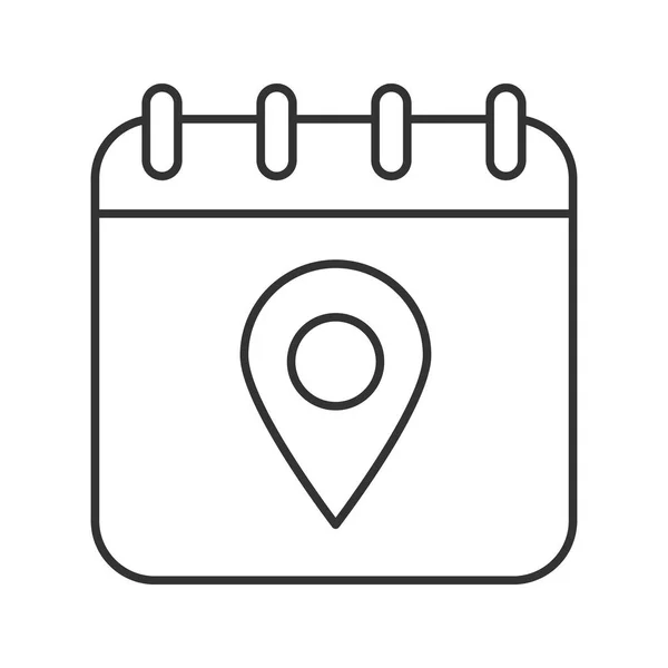 Página de calendario con mapa icono de localización — Vector de stock