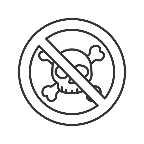 Signo prohibido con icono de cráneo — Vector de stock