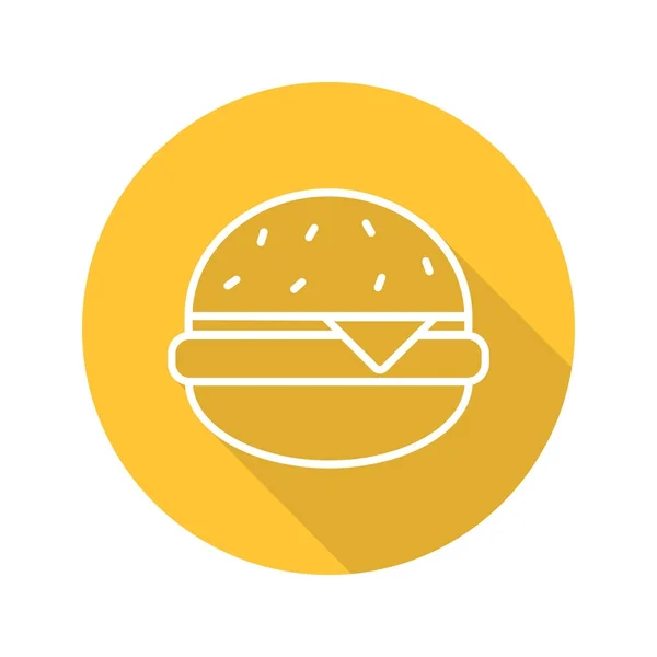 Hamburger flat linear icon — Stock Vector